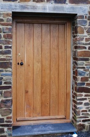 Oak Door Devon Stone Wall