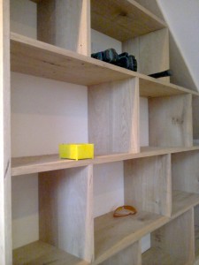 Bespoke Oak Wood Book Shelf With Portal Window1