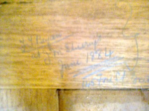 Old Signature On Oak Beam Carpenters From1884