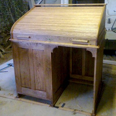 Restored Victorian Writing Desk With Consertina Wooden Pull Down