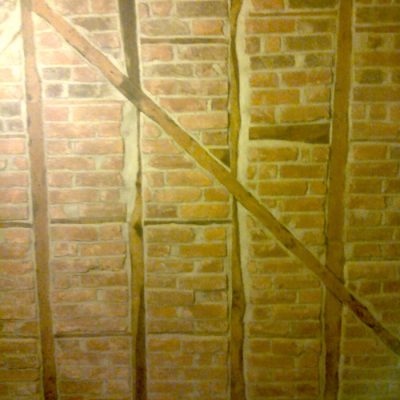 Medieval Oak Beams Brick Wall1