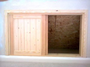 Pine Wood Cupboard In Wall1