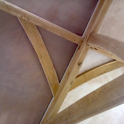 Traditional Oak Beam Ceiling New Plaster JG Carpenters Devon2