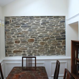 Feature Stone Wall Framed Wooden Panels