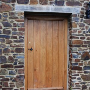 Oak Door Devon Stone Wall